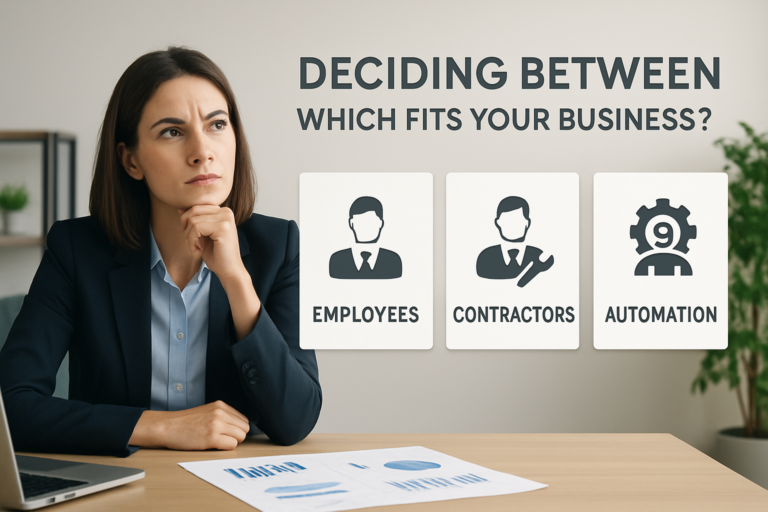 How do I know if I need employees, contractors, or automation?