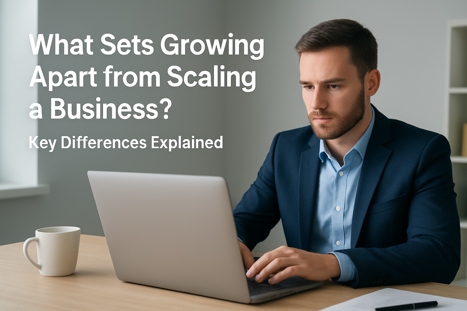 What is the difference between growing and scaling a business?